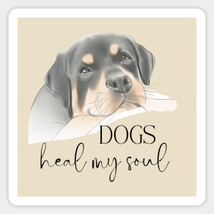 DOGS Heal my Soul - Rottweiler Sticker